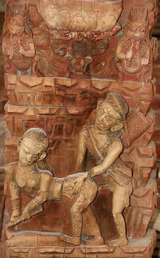 Erotyczna rzeźba w Katmandu Durbar Squre  