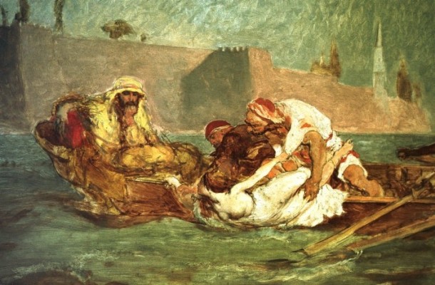 Utopiona w Bosforze, Jana Matejki. Istnieją dwie wersje z 1872 i 1880r. Obraz powstał pod wpływem opowieści Polaku w Konstantynopolu,który związał się z kobietą z haremu, za co niewierną utopiono. W roli topionej odaliski Matejko obsadził żonę.  